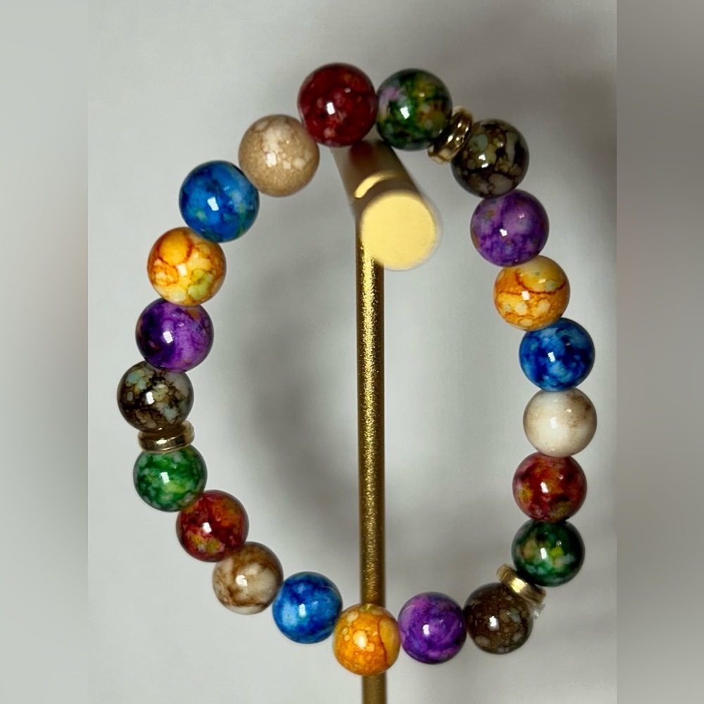 Multicoloured beaded bracelet